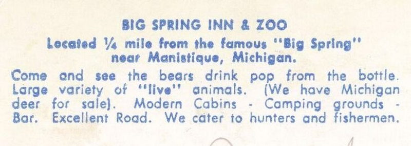 Big Spring Tavern (Big Spring Inn & Zoo) - Vintage Postcard
